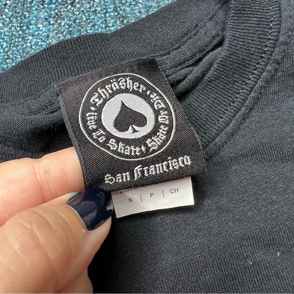 Thrasher Japanese Godzilla Magazine Logo T-Shirt in Black Red White - Picture 4 of 5